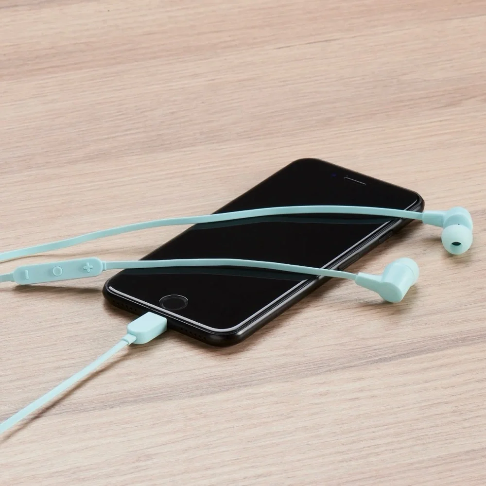 onn. Earphones with Lightning Connector, Aqua